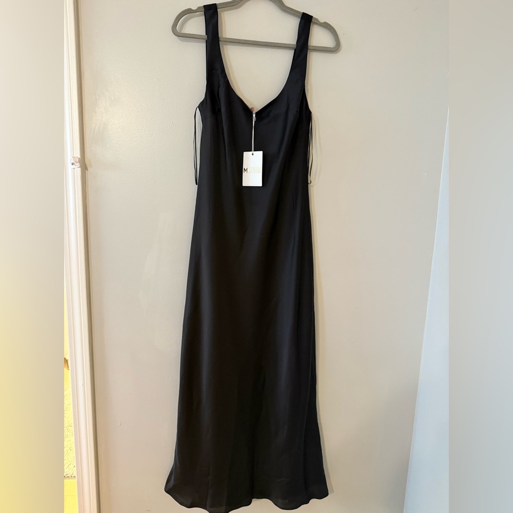 Show Me Your Mumu Black Satin Slip Dress NWT
